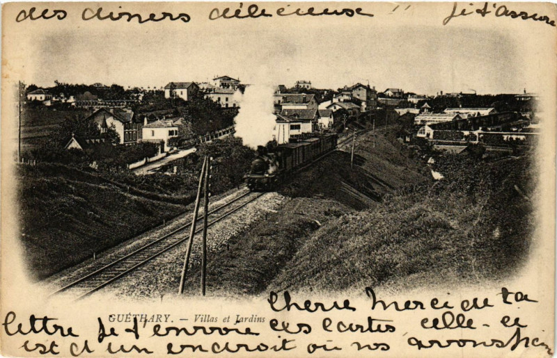 Carte postale ancienne Guethary - Villas et Jardins à Guéthary