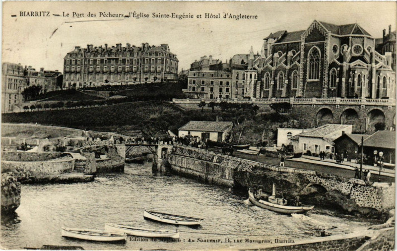 Carte postale ancienne Biarritz - Le Port des Pecheurs à Biarritz
