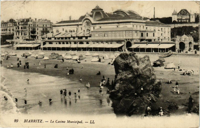 Carte postale ancienne Biarritz - Le Casino Municipal à Biarritz