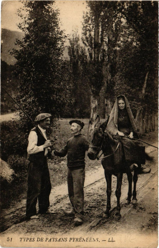 Carte postale ancienne Types de Paysans Pyrenéens