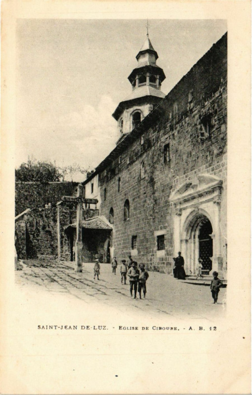 Carte postale ancienne Saint-Jean-de-Luz - Eglise de Ciboure à Saint-Jean-de-Luz