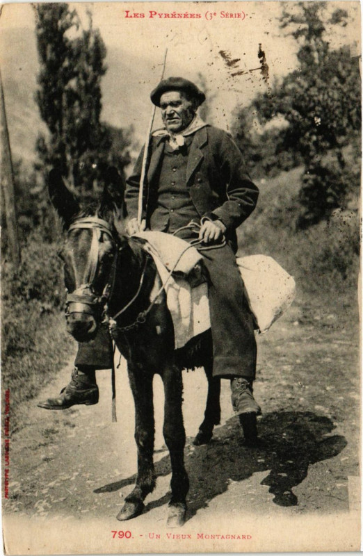 Carte postale ancienne Les Pyrenées - Un Vieux Montagnard à Mont