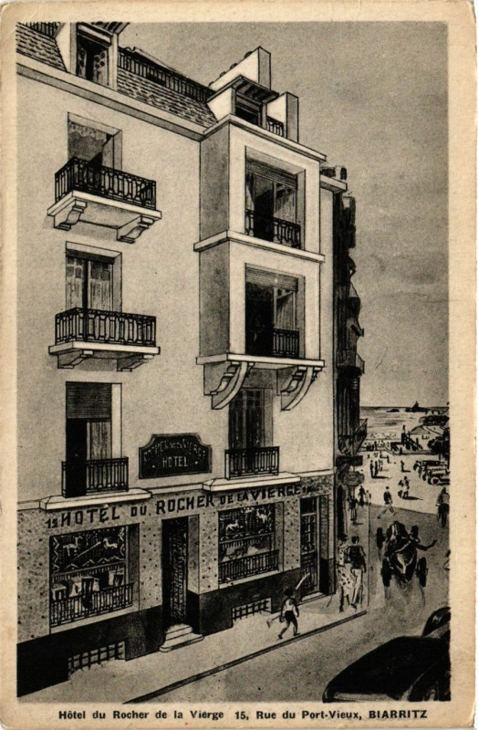 Carte postale ancienne Biarritz - Hotel du Rocher de la Vierge à Biarritz