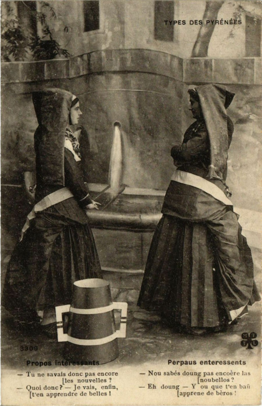 Carte postale ancienne Types des Pyrenées - Propos interessants Perpaus enteressents à Pau