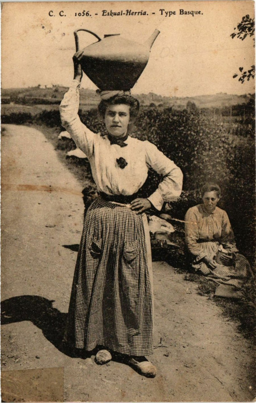 Carte postale ancienne Eskual Herria - Type Basque