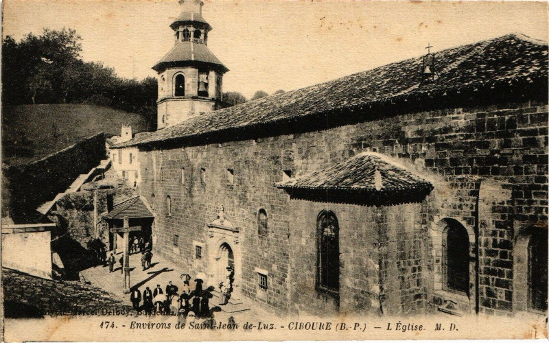 Carte postale ancienne Saint-Jean-de-Luz - Ciboure - L'Eglise à Saint-Jean-de-Luz