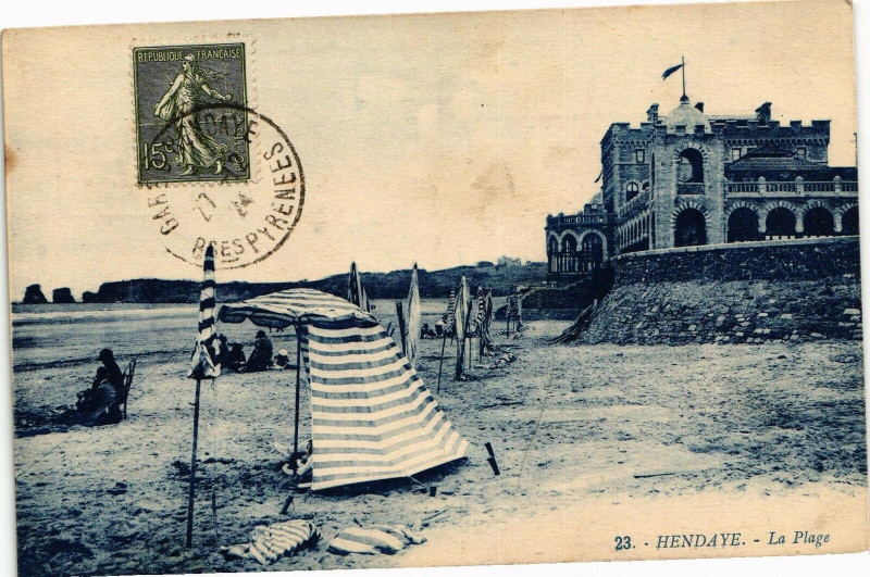 Carte postale ancienne Hendaye - La Plage à Hendaye