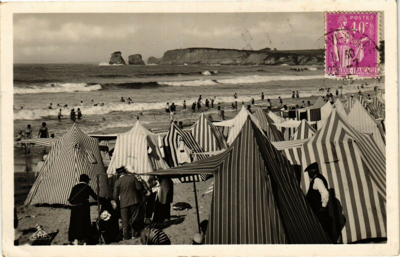 Carte postale ancienne Hendaye - La Plage à Hendaye