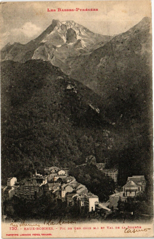 Carte postale ancienne Eaux-Bonnes - Pic de Ger et Val de Sourde à Eaux-Bonnes