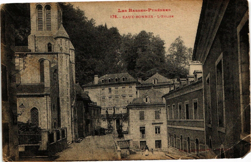 Carte postale ancienne Eaux-Bonnes - L'Eglise à Eaux-Bonnes
