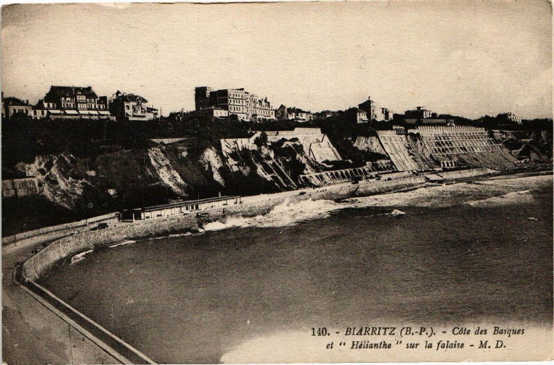 Carte postale ancienne Biarritz - Cote des Basques à Biarritz