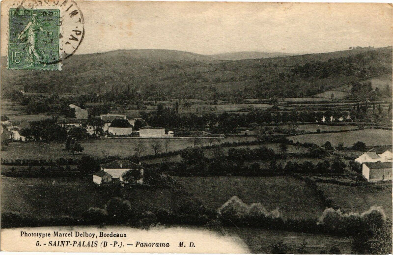 Carte postale ancienne Saint-Palais - Panorama à Saint-Palais