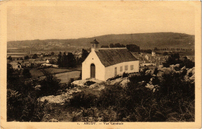 Carte postale ancienne Arudy - Vue générale à Arudy