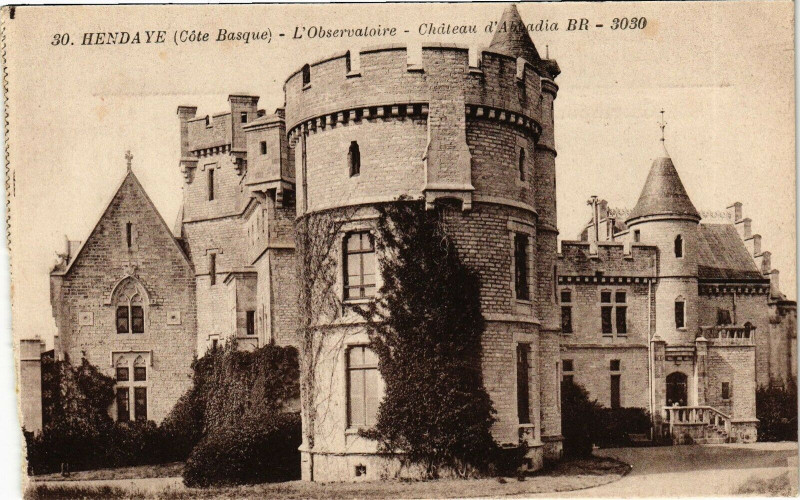 Carte postale ancienne Hendaye - L'Observatorie - Chateau d'Abbadia à Hendaye