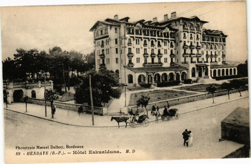 Carte postale ancienne Hendaye - Hotel ESKUALduna à Hendaye