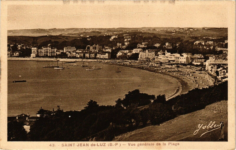Carte postale ancienne Saint-Jean-de-Luz - Vue générale de la Plage à Saint-Jean-de-Luz