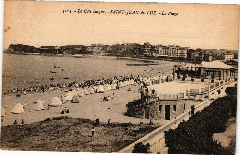 Carte postale ancienne Saint-Jean-de-Luz - La Plage à Saint-Jean-de-Luz