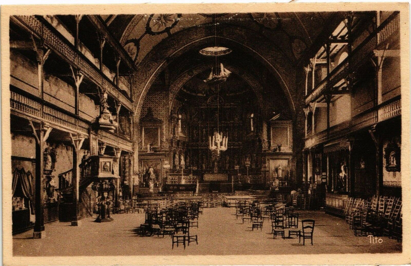 Carte postale ancienne Saint-Jean-de-Luz - Interieur de l'Eglise à Saint-Jean-de-Luz