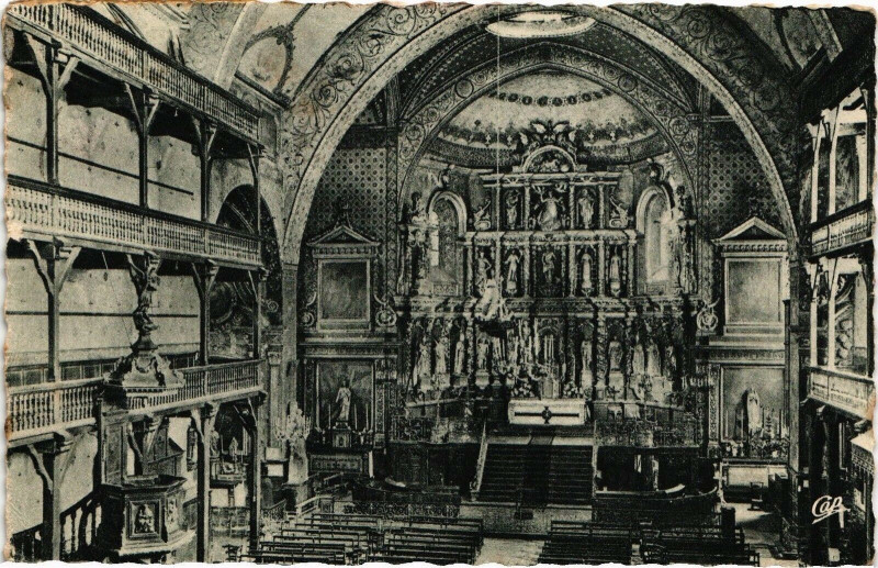 Carte postale ancienne Saint-Jean-de-Luz - Interieur de l'Eglise Saint-Jean-Baptiste à Saint-Jean-de-Luz