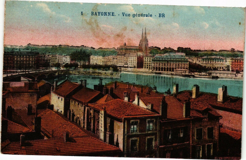 Carte postale ancienne Bayonne - Vue générale à Bayonne