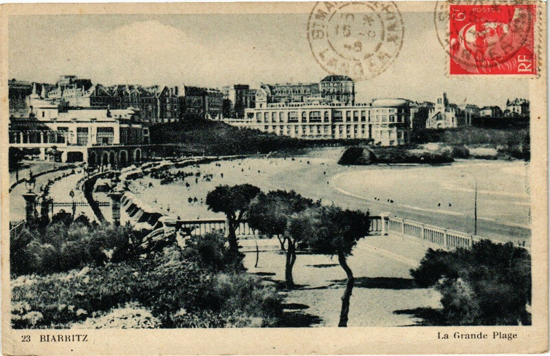 Carte postale ancienne Biarritz - La Grande Plage à Biarritz