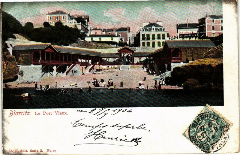 Carte postale ancienne Biarritz - Le Pont-Vieux à Biarritz