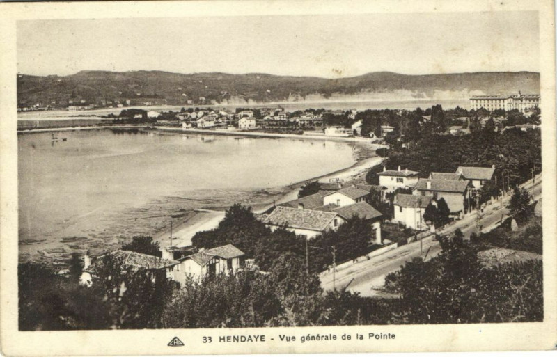 Carte postale ancienne Hendaye vue générale la Pointe à Hendaye