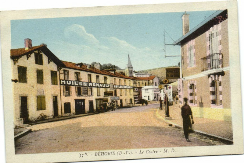 Carte postale ancienne Behobie Le Centre