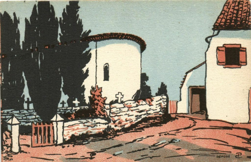 Carte postale ancienne L'abside de l'Eglise a Guethary à Guéthary