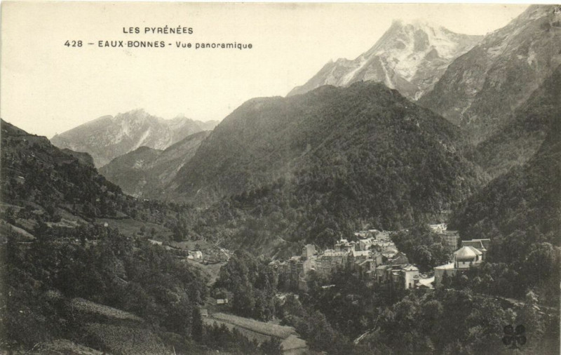 Carte postale ancienne Les Pyrenées Eaux-Bonnes - Vue panoramique à Eaux-Bonnes
