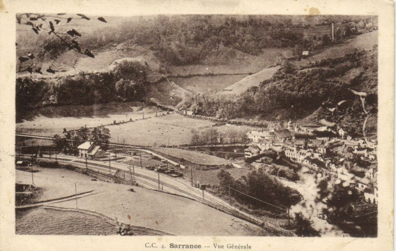 Carte postale ancienne Sarrance - Vue générale à Sarrance