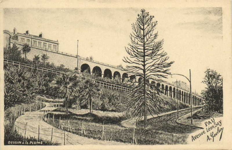 Carte postale ancienne Pau Avenue Leon Say à Pau