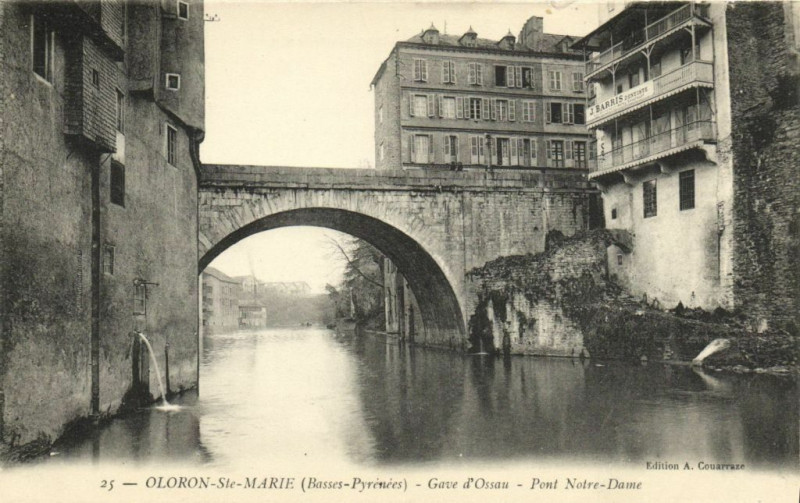 Carte postale ancienne Oloron Sainte-Marie (Basses-Pyrenées) Gave d'Ossau Pont N.-D. à Oloron-Sainte-Marie
