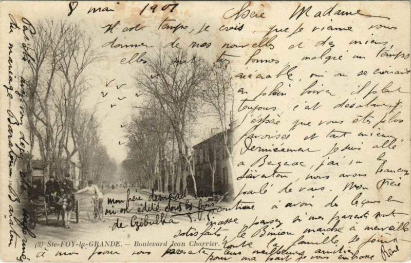 Carte postale ancienne Sainte-Foy-la-Grande - Boulevard Jean Charrier à Sainte-Foy-la-Grande