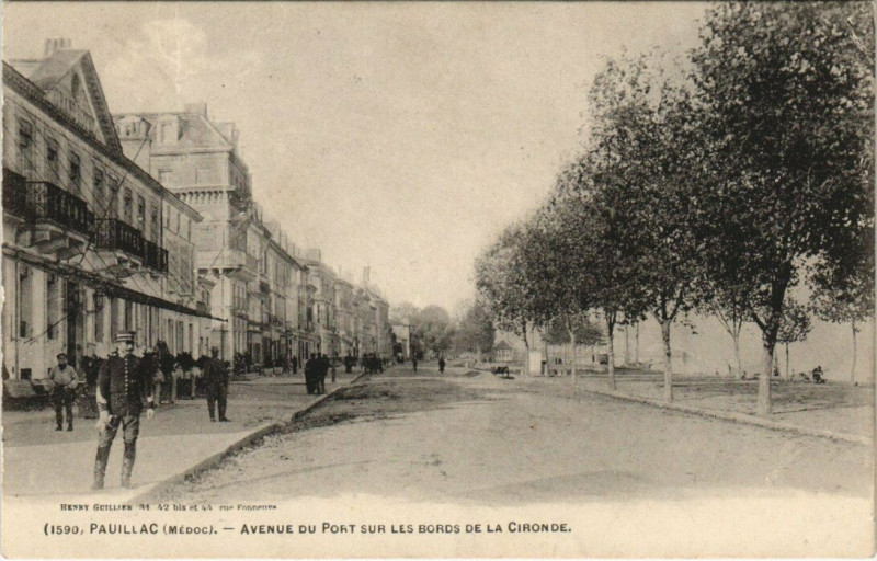Carte postale ancienne Pauillac (medoc) -AVENuE Du Port SuR Les Bords De La Cironde à Pauillac