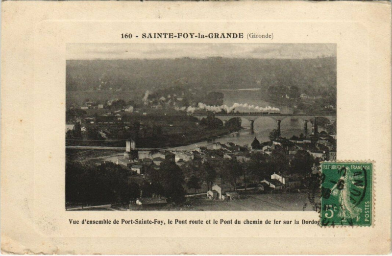 Carte postale ancienne Sainte-Foy-la-Grande - Vue d'ensemble de Port-Sainte-Foy à Sainte-Foy-la-Grande