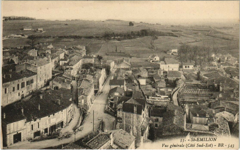 Carte postale ancienne Saint-Emilion - Vue générale (Cote Sud-Est) à Saint-Émilion