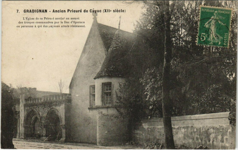 Carte postale ancienne Gradignan - Ancien Prieuré de Cayac à Gradignan