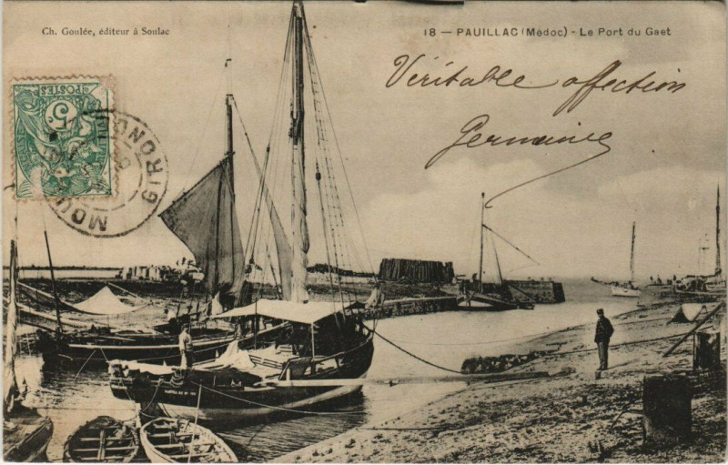 Carte postale ancienne Pauillac - Le Port du Gaet à Pauillac