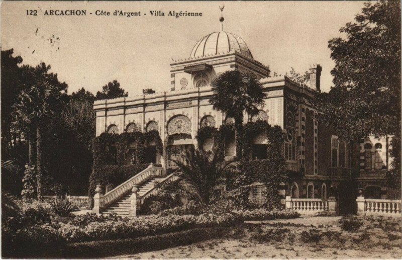 Carte postale ancienne Arcachon - Cote d'Argent - Villa Algérienne à Arcachon