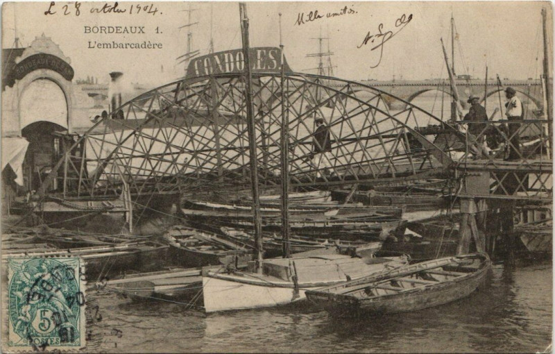 Carte postale ancienne Bordeaux - L'embarcadere à Bordeaux