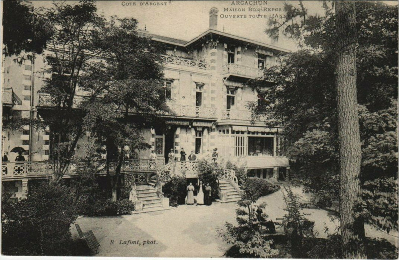 Carte postale ancienne Arcachon - Maison Bont-repos - Ouverte Toute L'Année à Arcachon