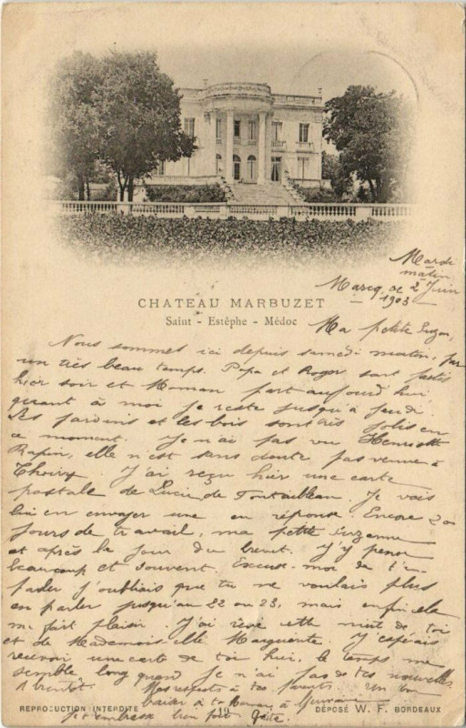 Carte postale ancienne Chateau Marbuzet