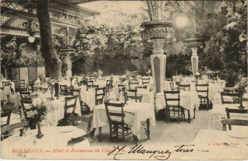 Carte postale ancienne Bordeaux-Hotel et Restaurant du Cha du Fin à Bordeaux