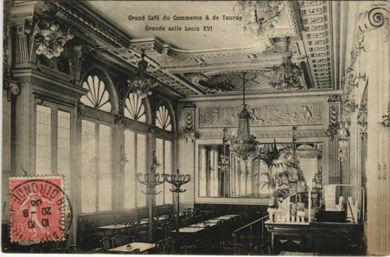 Carte postale ancienne Bordeaux-Grand Café du Commerce & de Tourny-Grande salle Louis Xvi à Bordeaux