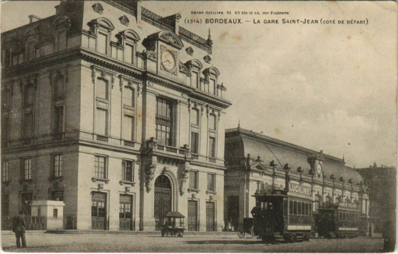 Carte postale ancienne Bordeaux-La Gare Saint-Jean à Bordeaux