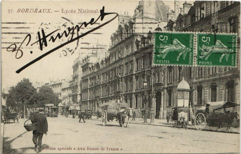 Carte postale ancienne Bordeaux-Lycée National à Bordeaux