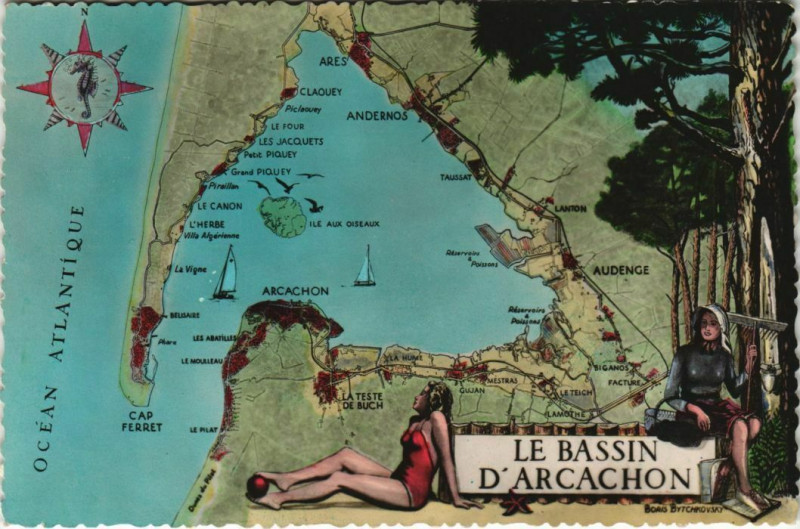 Carte postale ancienne Le Bassin d'Arcachon à Arcachon