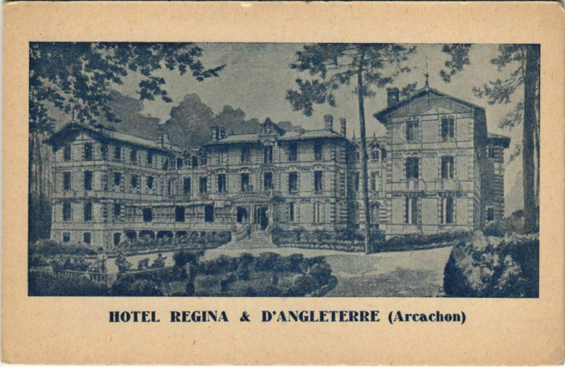 Carte postale ancienne Arcachon-Hotel Regina & d'Angleterre à Arcachon
