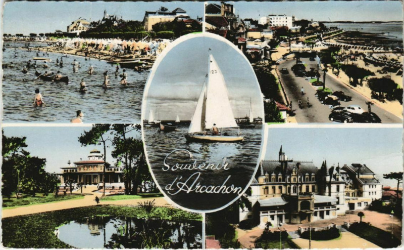 Carte postale ancienne Souvenir d'Arcachon à Arcachon